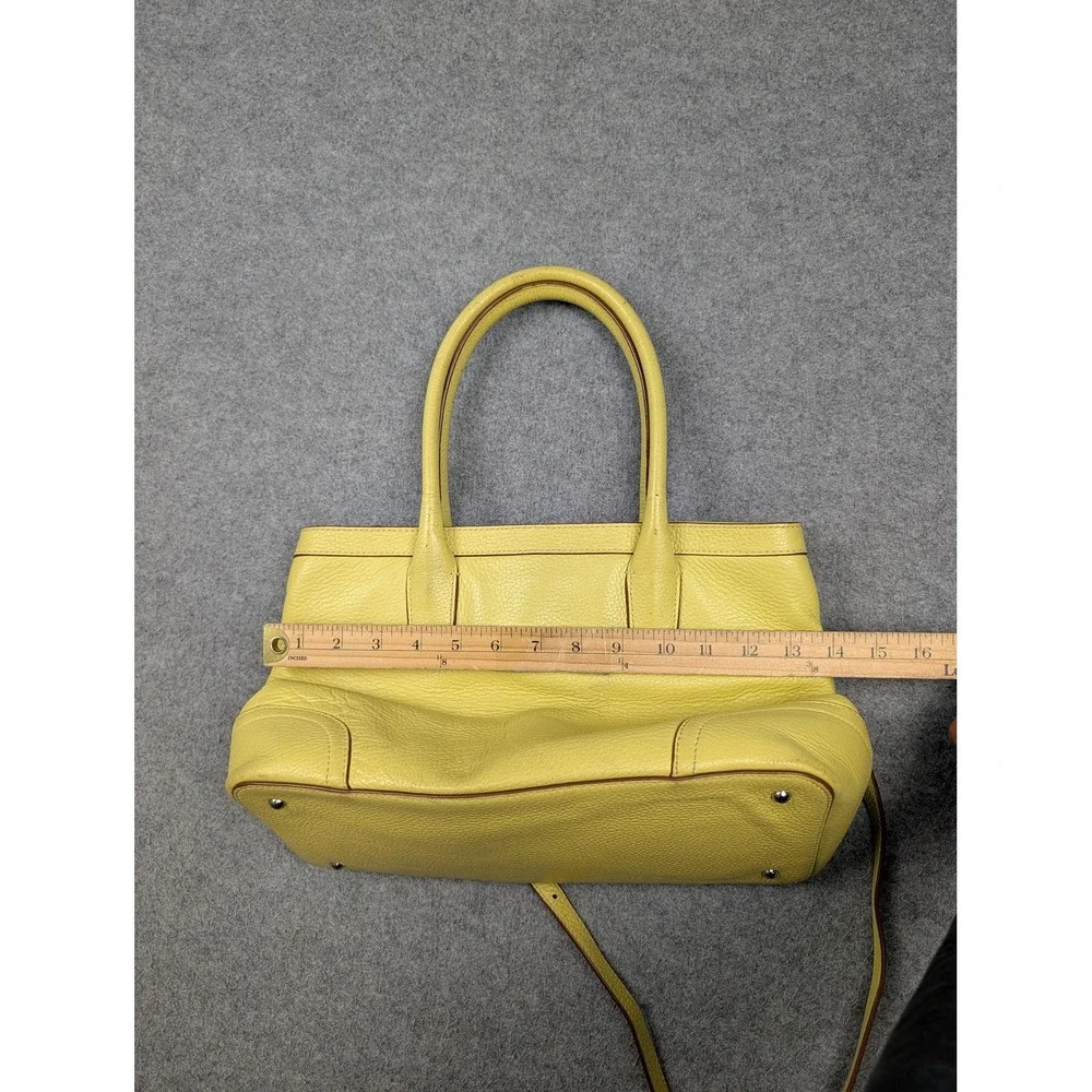 Lauren Ralph Lauren Satchel Bag Womens Medium Yellow Leather Shoulder Purse